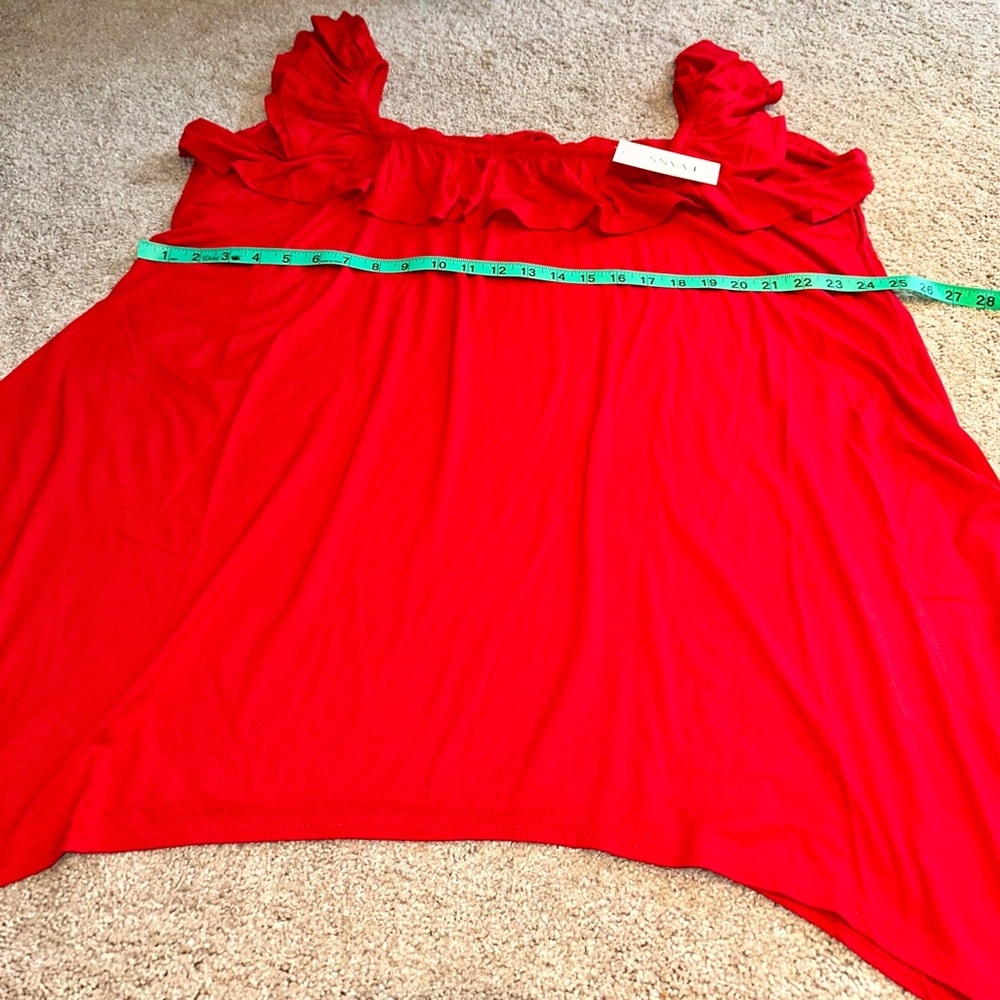 NWT Women’s Ruffle Tankwith handkerchief hemline. Size 26/28 - Picture 6 of 8